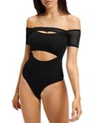 Good American Off The Shoulder Cutout Bodysuit