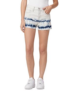 Hudson Lori High Rise Denim Shorts In Tie Dye Bleach