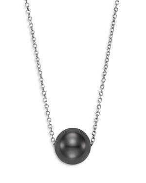 Bloomingdale's Cultured Black Tahitian Pearl Floating Pendant Necklace In 14k White Gold, 16-18 - 100% Exclusive