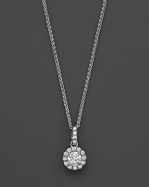 Halo Diamond Solitaire Pendant Necklace In 14k White Gold, .50 Ct. T.w. - 100% Exclusive
