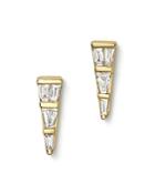 Diamond Baguette Triangle Earrings In 14k Yellow Gold, .20 Ct. T.w.