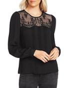 Vince Camuto Illusion Lace Long Sleeve Top