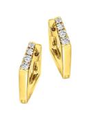Bloomingdale's Champagne Diamond Geometric Hoop Earring In 14k Yellow Gold, 0.20 Ct. T.w. - 100% Exclusive