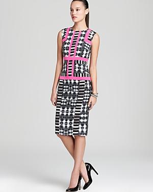 Bcbgmaxazria Printed Dress   Sleeveless Sheath