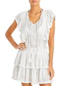 Surf Gypsy Fringe Trim Ruffled Swim Cover Up