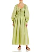 Rebecca Taylor Cotton Poplin Smocked Waist Dress