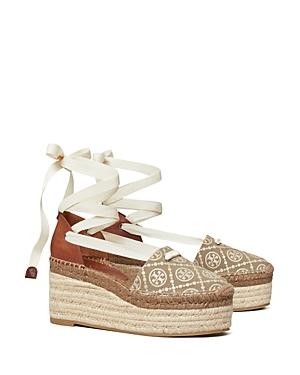 Tory Burch Women's Monogram Espadrille Wedge Platform Cutout Shoes
