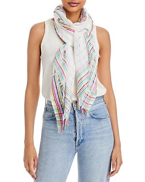 Echo Stripe Border Wrap Scarf