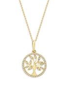 Bloomingdale's Diamond Tree Pendant Necklace In 14k Yellow Gold, 0.10 Ct. T.w. - 100% Exclusive