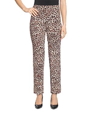 T Tahari Leopard Straight-leg Pants