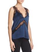 Cami Nyc Josie Lace-inset Silk Top