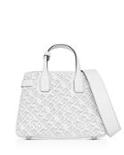 Burberry The Small Banner Perforated Leather Tote