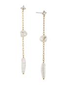 Nadri Pearlfection Cubic Zirconia, Biwa & Keshi Cultured Pearl Linear Drop Earrings