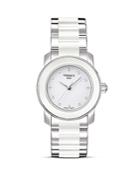 Tissot Cera Women's White Ceramic Watch With Diamonds, 28mm