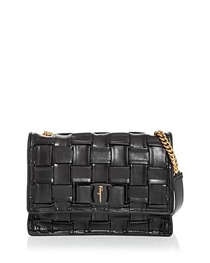 Salvatore Ferragamo Viva Woven Leather Shoulder Bag