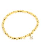 Moon & Meadow 14k Yellow Gold Diamond Star Charm Bead Bracelet
