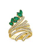 Hueb 18k Yellow Gold Mirage Emerald & Diamond Statement Ring