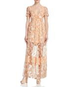 For Love & Lemons Mia Embroidered Maxi Dress