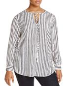 Tart Collections Plus Murphy Striped Tie Neck Top