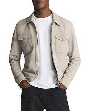 Reiss Pike Suede Zip Front Trucker Jacket