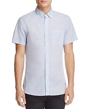 Todd Snyder Stripe Linen Regular Fit Button-down Shirt