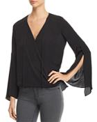 Kenneth Cole Bell-sleeve Wrap Top