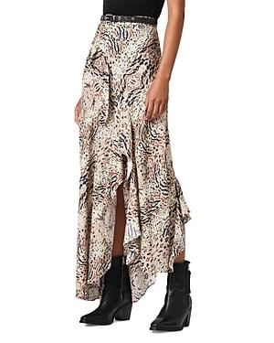 Allsaints Raya Arietta Animal Print Ruffled Skirt