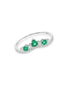Bloomingdale's Emerald & Diamond Chrevon Ring In 14k White Gold - 100% Exclusive