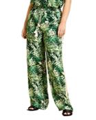 Marina Rinaldi Rebeccas Leaf Print Fluid Wide Leg Trousers