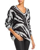 Aqua Metallic Zebra Jacquard Sweater - 100% Exclusive