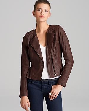 Bb Dakota Leather Jacket - Lamb Peplum