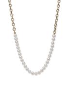 Bloomingdale's Freshwater Pearl & Chain Link Statement Necklace In 14k Yellow Gold, 18 - 100% Exclusive