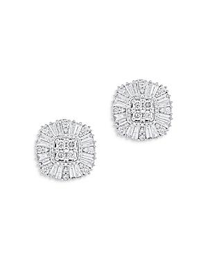 Bloomingdale's Diamond Round & Baguette Statement Earrings In 14k White Gold, 2.0 Ct. T.w. - 100% Exclusive