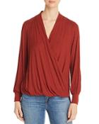 Single Thread Ribbed Wrap-front Top