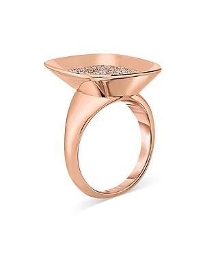 Roberto Coin 18k Rose Gold Carnaby Street Diamond Pave Statement Ring