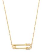 Bloomingdale's Diamond Safety Pin Pendant Necklace In 14k Yellow Gold, 0.10 Ct. T.w. - 100% Exclusive