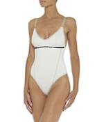 Stella Mccartney Padded Logo Tape One Piece Swimsuit