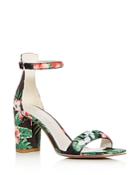Kenneth Cole Women's Lex Floral Print Satin Block Heel Sandals
