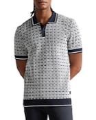 Ted Baker Staffrd Cotton Blend Tipped Geo Jacquard Polo Shirt