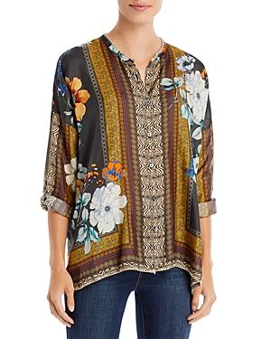 Johnny Was Golden Raquel Printed Silk Blouse