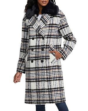 Nvlt Plaid Faux Fur Collar Coat