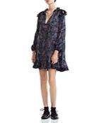 Maje Riley Ruffled Paisley-print Mini Dress