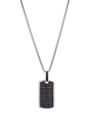 Bloomingdale's Men's Black Diamond Dog Tag Pendant In 14k White Gold, 0.50 Ct. T.w. - 100% Exclusive