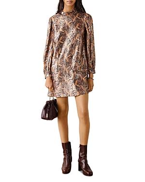 Ba & Sh Bruna Metallic Floral Mini Dress