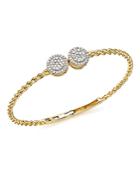 Diamond Cluster Twisted Bangle In 14k Yellow Gold, .60 Ct. T.w. - 100% Exclusive