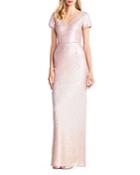 Adrianna Papell Ombre Sequined Gown