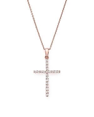Diamond Cross Necklace In 14k Rose Gold, .25 Ct. T.w. - 100% Exclusive