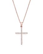Diamond Cross Necklace In 14k Rose Gold, .25 Ct. T.w. - 100% Exclusive