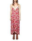 Zadig & Voltaire Christy Lace Trimmed Silk Print Slipdress