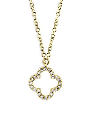 Moon & Meadow 14k Yellow Gold Diamond Clover Pendant Necklace, 18